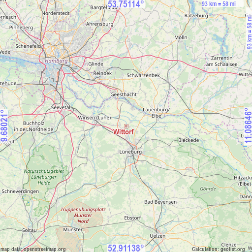 Wittorf on map