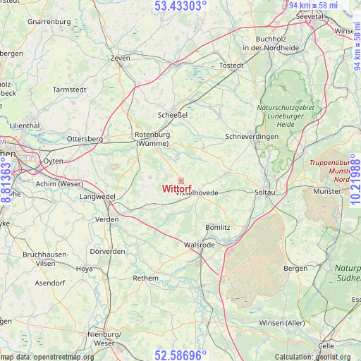 Wittorf on map