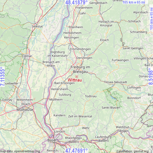 Wittnau on map