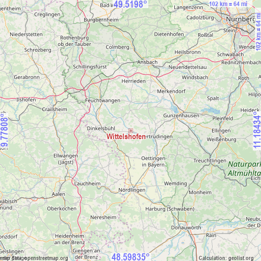Wittelshofen on map