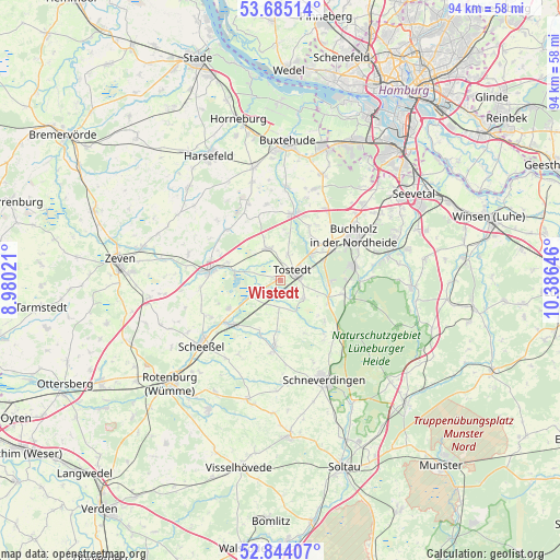 Wistedt on map