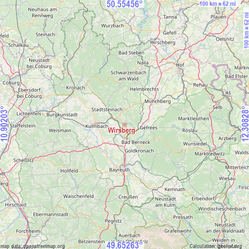 Wirsberg on map