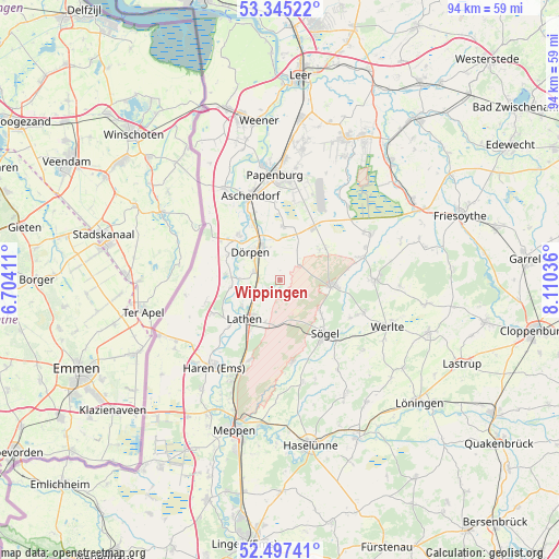 Wippingen on map