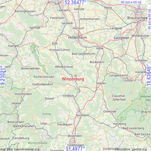 Winzenburg on map