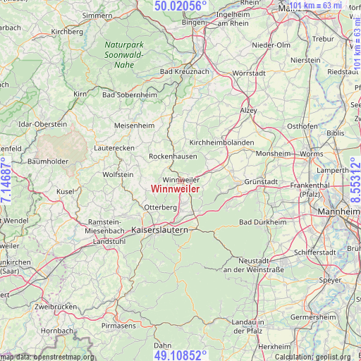 Winnweiler on map