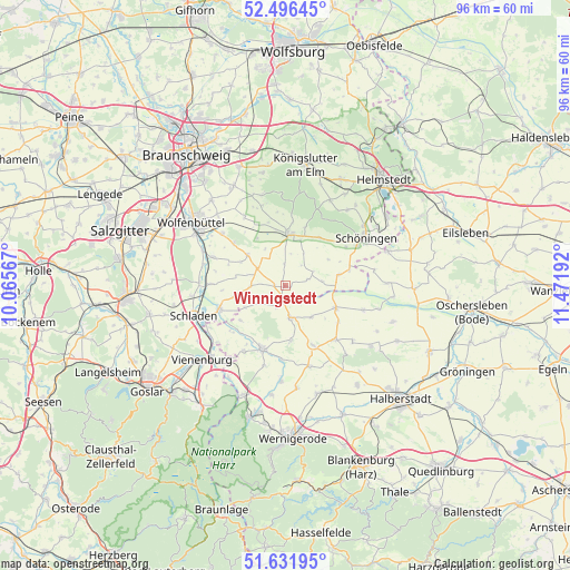 Winnigstedt on map