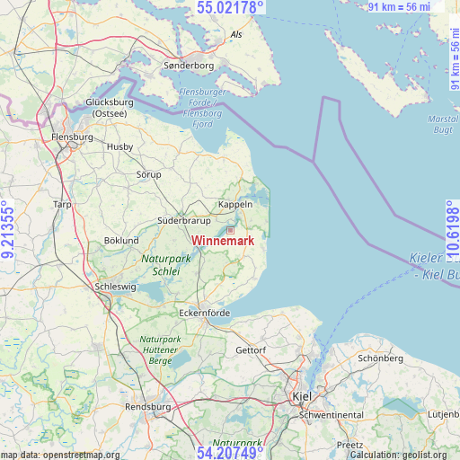 Winnemark on map