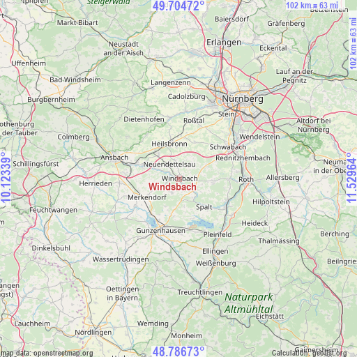 Windsbach on map