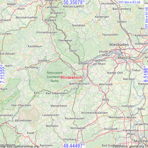 Windesheim on map