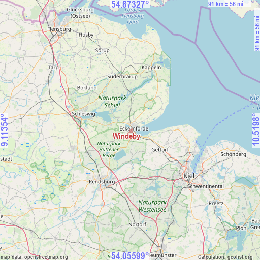 Windeby on map