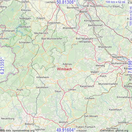 Wimbach on map