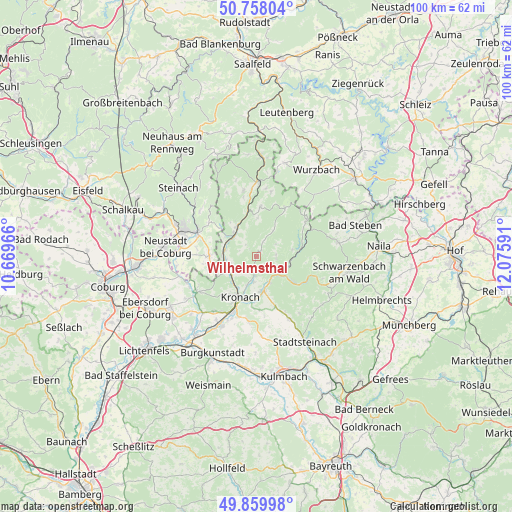 Wilhelmsthal on map