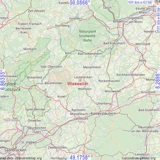 Wiesweiler on map