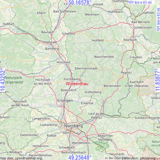 Wiesenthau on map