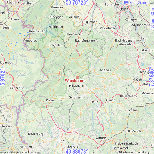 Wiesbaum on map