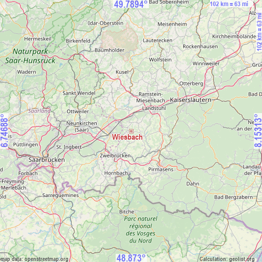 Wiesbach on map