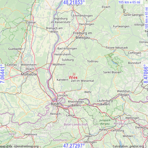 Wies on map