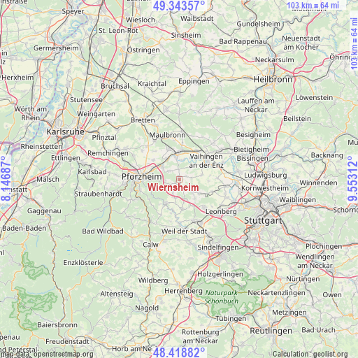 Wiernsheim on map