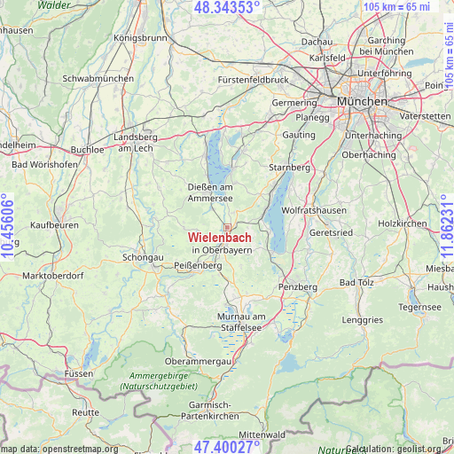 Wielenbach on map