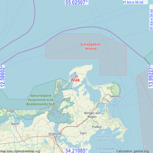 Wiek on map