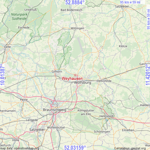 Weyhausen on map