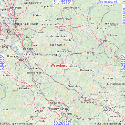 Weyerbusch on map