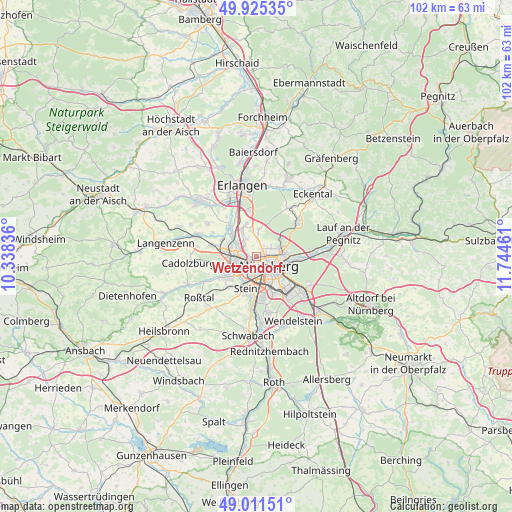 Wetzendorf on map