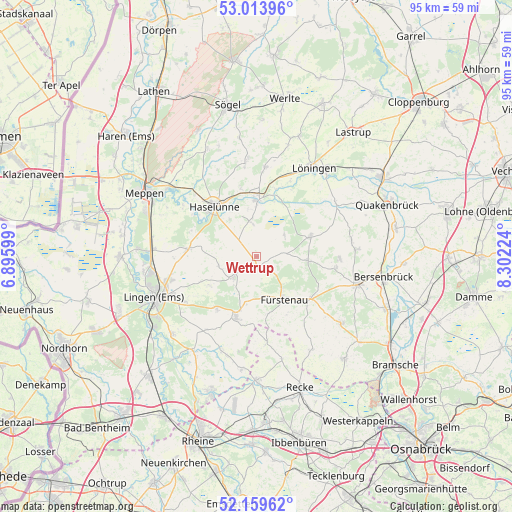 Wettrup on map