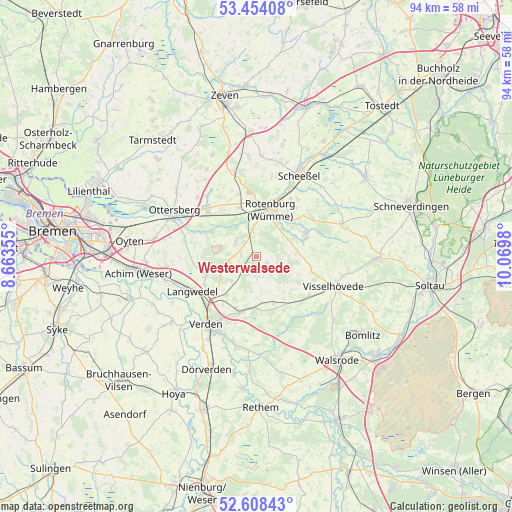 Westerwalsede on map