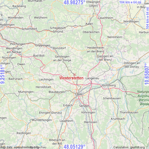 Westerstetten on map
