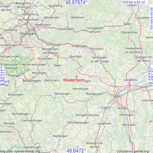 Westerheim on map
