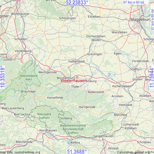 Westerhausen on map