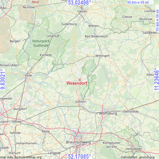 Wesendorf on map