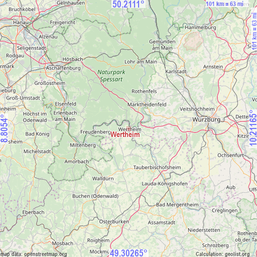 Wertheim on map