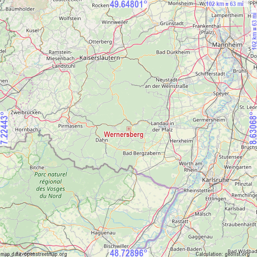 Wernersberg on map