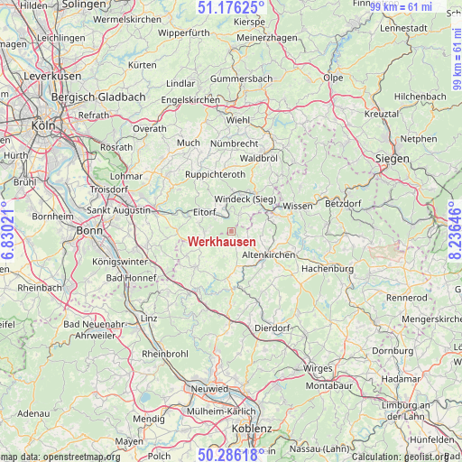 Werkhausen on map