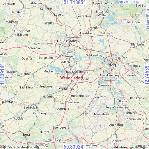 Wengelsdorf on map