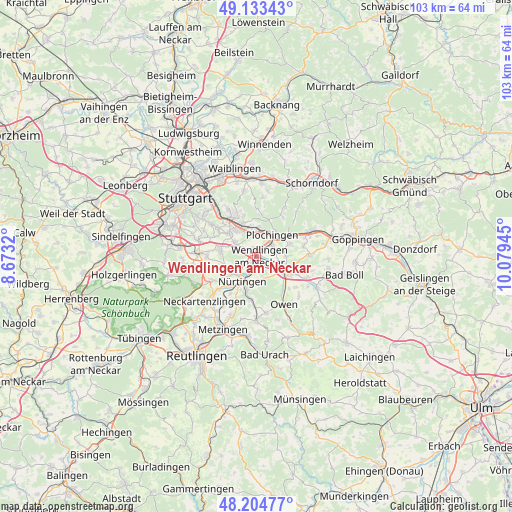 Wendlingen am Neckar on map