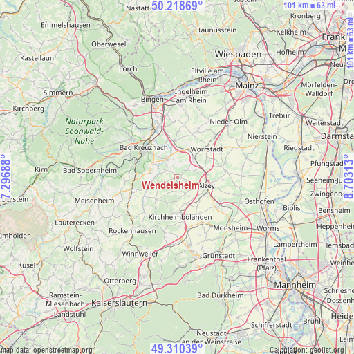Wendelsheim on map