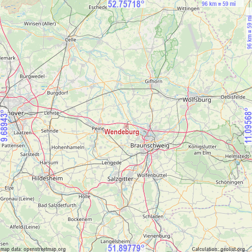 Wendeburg on map