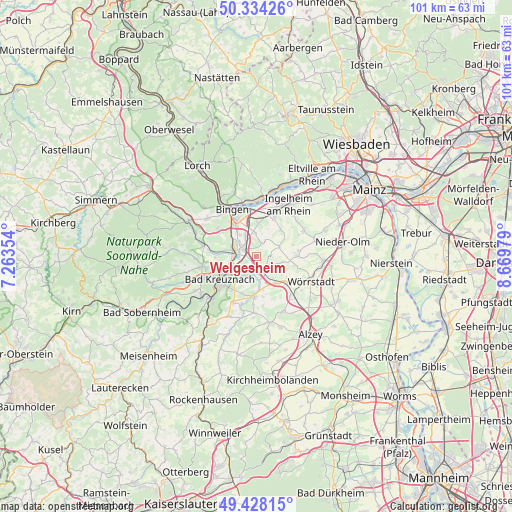 Welgesheim on map