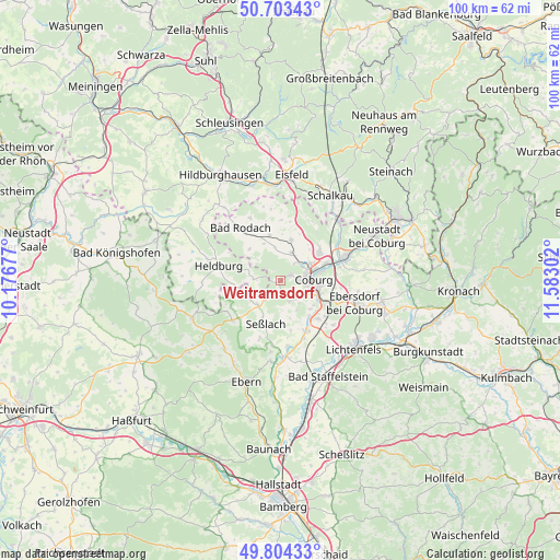 Weitramsdorf on map