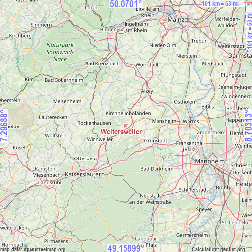 Weitersweiler on map