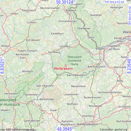 Weitersborn on map