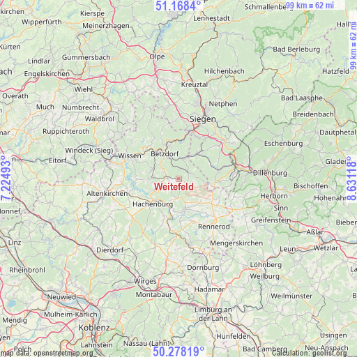 Weitefeld on map