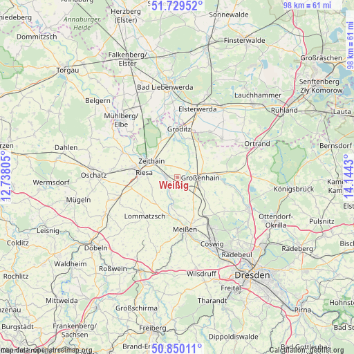 Weißig on map