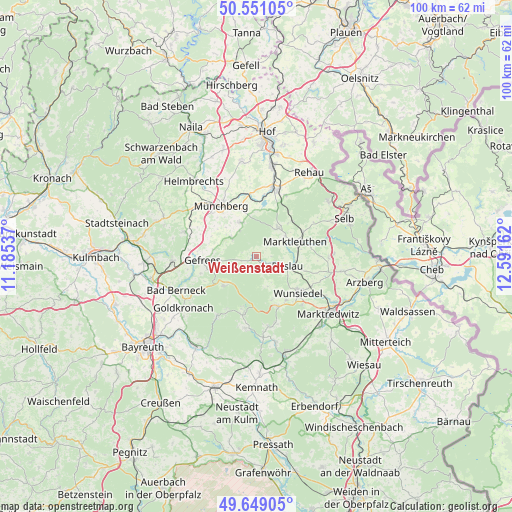 Weißenstadt on map