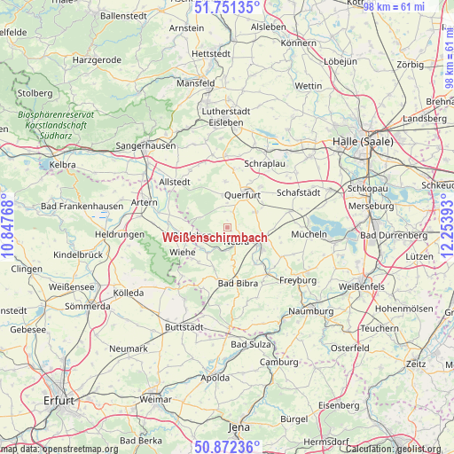 Weißenschirmbach on map