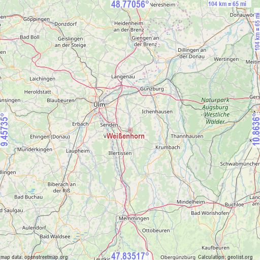 Weißenhorn on map