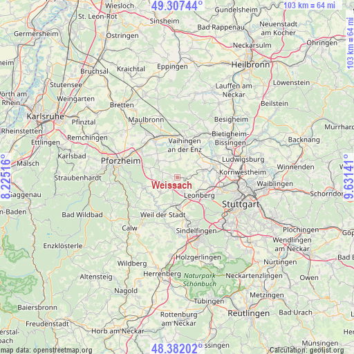 Weissach on map